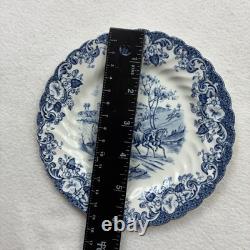 Lot of 6 Johnson Brothers England Coaching Scenes 6.25 Salad Plates Blue White
