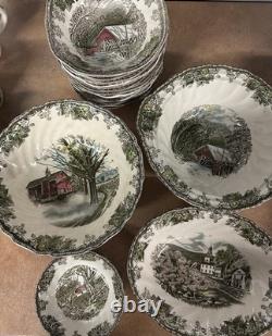 Lot of Johnson Bros Friendly Village dishes. 160 PIECES