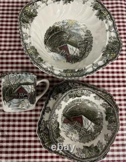 Lot of Johnson Bros Friendly Village dishes. 160 PIECES