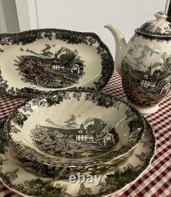 Lot of Johnson Bros Friendly Village dishes. 160 PIECES