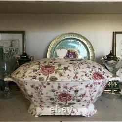 Lovely Johnson Bros Huge Rose Chintz Soup Tureen