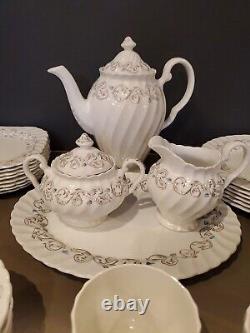 MCM 60s 48pc Johnson Bros Ironstone Encore china set for 6 with Teapot Set