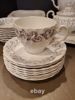 MCM 60s 48pc Johnson Bros Ironstone Encore china set for 6 with Teapot Set