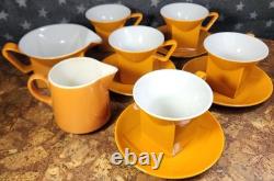 MCM Johnson Bros Ironstone ORANGE 4 cups/4 saucers 1 Creamer 1 Gravy 1 extra cup