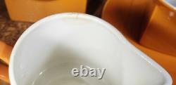 MCM Johnson Bros Ironstone ORANGE 4 cups/4 saucers 1 Creamer 1 Gravy 1 extra cup