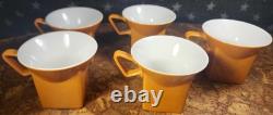 MCM Johnson Bros Ironstone ORANGE 4 cups/4 saucers 1 Creamer 1 Gravy 1 extra cup