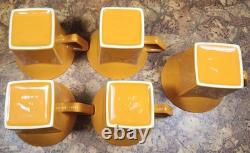 MCM Johnson Bros Ironstone ORANGE 4 cups/4 saucers 1 Creamer 1 Gravy 1 extra cup