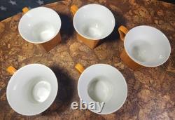 MCM Johnson Bros Ironstone ORANGE 4 cups/4 saucers 1 Creamer 1 Gravy 1 extra cup