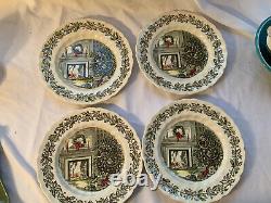 Merry Christmas Johnson Brothers Set of 4 Dinner / Buffer Plates 10 3/4