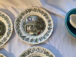 Merry Christmas Johnson Brothers Set of 4 Dinner / Buffer Plates 10 3/4