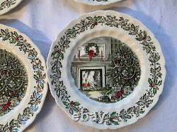 Merry Christmas Johnson Brothers Set of 4 Dinner / Buffer Plates 10 3/4