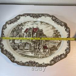 Mid 20th Century Johnson Brothers Heritage Hall Ironstone Platter-Victorian Mid 20th Century Johnson Brothers Heritage Hall Ironstone Platter-Victorian