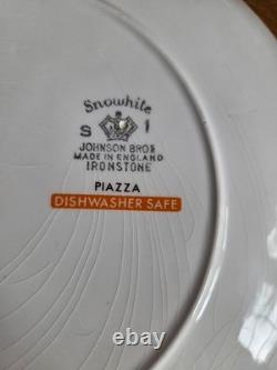 Mid Century Vintage Johnson Bros England Piazza Snowhite place settings