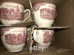 NEW Johnson Brothers Old Britain Castles Pink Plate Dinner Dish SET 20 PIECES