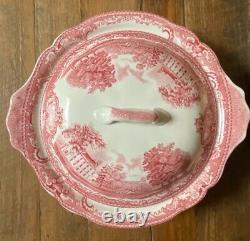 NEW Retired JOHNSON BROTHERS BROS OLD BRITAIN CASTLES PINK Covered Serving Bowl