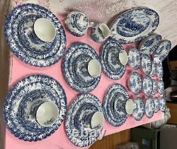 NEW-Vintage-Set of 47PCS. Johnson Brothers Coaching Scenes Dinnerware Set. Engla