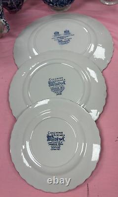 NEW-Vintage-Set of 47PCS. Johnson Brothers Coaching Scenes Dinnerware Set. Engla