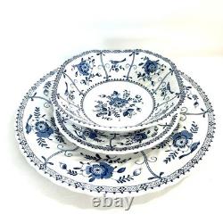 NEW Vtg 30 Pc Johnson Brothers Blue Indies Service Set, Six 5 Pc Place Settings