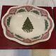 Nwt Johnson Bros. England Pink & Green Christmas Tree Serving Bowl