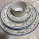 Near Mint Johnson Bros. Blue Floral Dinnerware Set (5 Sets) From Japan