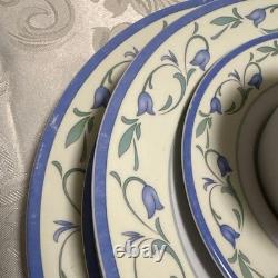 Near Mint Johnson BROS. Blue Floral Dinnerware Set (5 sets) From Japan