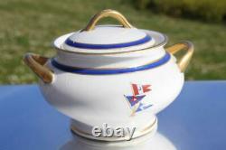 New York Yacht Club Fine Quality Bone China Lidded Sugar Bowl Johnson Bros