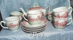 Night Before Christmas Johnson Bros Noble Excellence Teapot Sugar Creamer Cups
