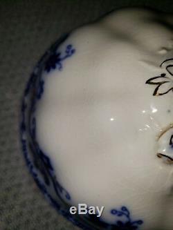 OXFORD FLOW BLUE pattern by JOHNSON BROTHERS, ROUND BUTTER DISH WITHOUT INSERT