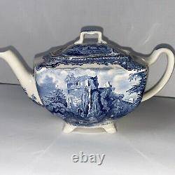 Old Britain Castles Blue by Johnson Brothers England teapot with lid EXCELLENT