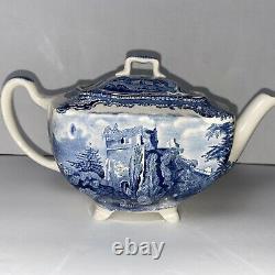 Old Britain Castles Blue by Johnson Brothers England teapot with lid EXCELLENT