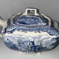 Old Britain Castles Blue by Johnson Brothers England teapot with lid EXCELLENT
