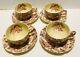 Old English Chintz Pattern Johnson Brother Set Of 4 Flat Cup & Saucer Excellent
