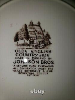 Olde English Countryside Brown Multi-color by Johnson Brothers Lot of 22