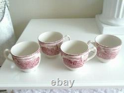 Original Johnson Brothers Dinnerware 12pc Set Red & Ivory Perfect Condition