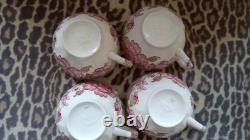 PINK ROSE 20 Piece Lot Setting For 4 Vintage Johnson Brothers Chintz Pink