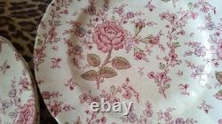 PINK ROSE 20 Piece Lot Setting For 4 Vintage Johnson Brothers Chintz Pink