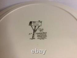 Pair of Rare Vintage Johnson Bros Friendly Village 14 Round Serving Platters