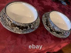 Pareek Johnson Bros. Mirror Lustre Rare Soup Bowls & Drip Saucers Free Shipping