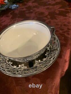 Pareek Johnson Bros. Mirror Lustre Rare Soup Bowls & Drip Saucers Free Shipping