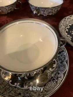 Pareek Johnson Bros. Mirror Lustre Rare Soup Bowls & Drip Saucers Free Shipping