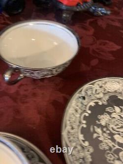 Pareek Johnson Bros. Mirror Lustre Rare Soup Bowls & Drip Saucers Free Shipping