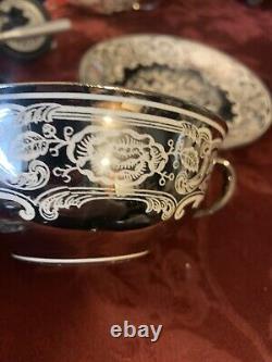 Pareek Johnson Bros. Mirror Lustre Rare Soup Bowls & Drip Saucers Free Shipping