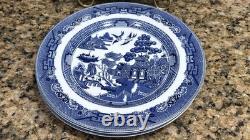 Pristine Johnson Bros Willow Blue Set Of 4 Dinner Plates 10.75 England