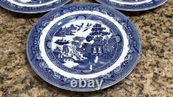 Pristine Johnson Bros Willow Blue Set Of 4 Dinner Plates 10.75 England