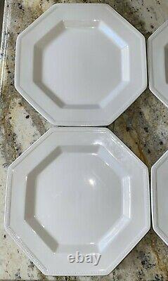 Qty 4 Johnson Brothers Heritage White Octagon Dinner Plates 10 England Lot Of 4