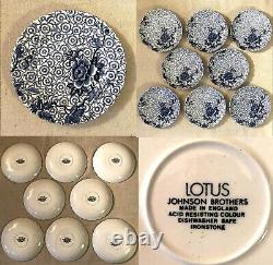 RARE 1979 Johnson Brothers Lotus Ironstone Service for Eight 36 Pieces