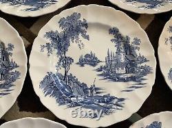 RARE 7 Johnson Brothers (Made in?) THE OLD MILL Dinner Plates, 10