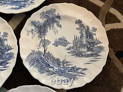 RARE 7 Johnson Brothers (Made in?) THE OLD MILL Dinner Plates, 10