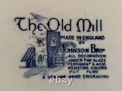 RARE 7 Johnson Brothers (Made in?) THE OLD MILL Dinner Plates, 10