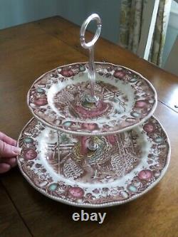 RARE! His majesty Johnson Brothers serving tray, 2 tier Made/ England exc+